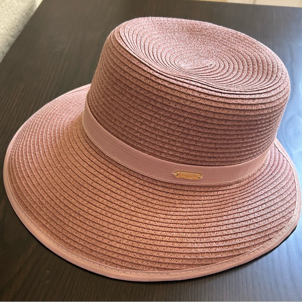 Sun Hats Lands End Face Saver Sun Hat Navy & Mauve L/XL TWO HATS - Picture 2 of 9